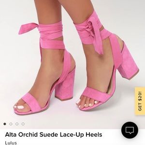 lace up heel pink size 9
